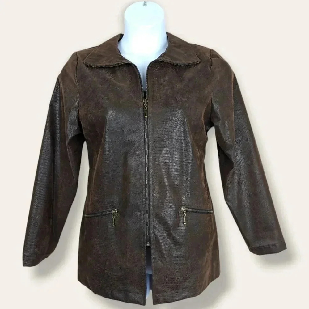 🍁Vintage Judy Joannou Faux Snakeskin Jacket